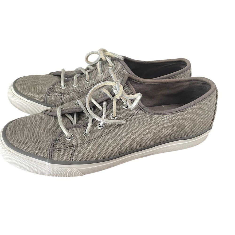 Sperry Crest Vibe Womens 8.5 shimmer  with leather laces slip on